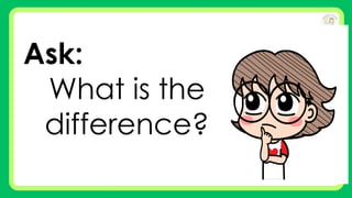 Ask:
What is the
difference?
 