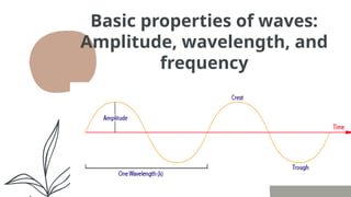 Basic properties of waves:
Amplitude, wavelength, and
frequency
 