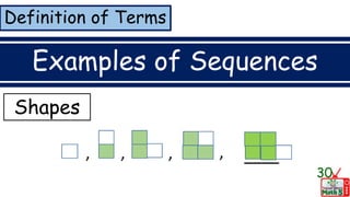 Definition of Terms
Examples of Sequences
30
Shapes
 