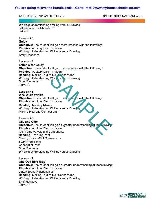 Kindergarten Homeschool Curriculum - Reading Curriculum