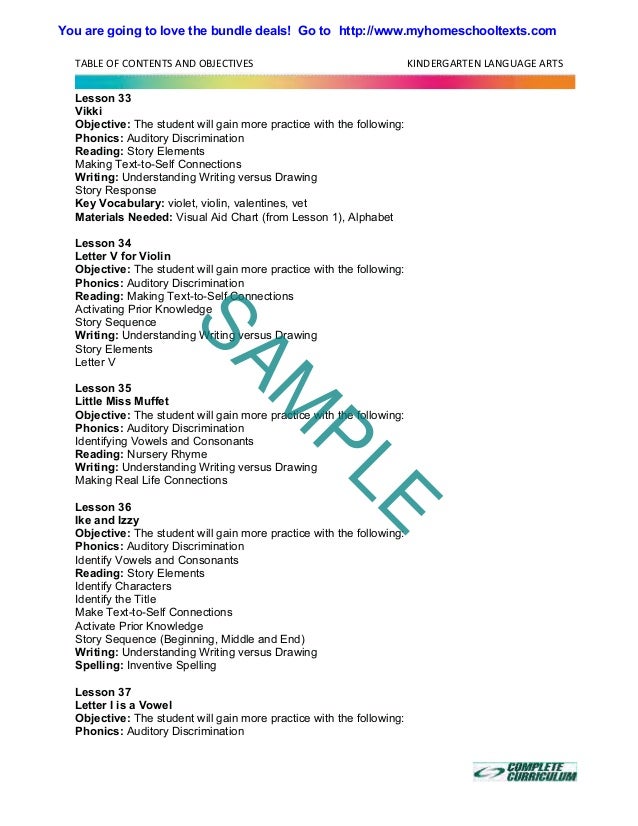 Kindergarten Homeschool Curriculum Reading Curriculum