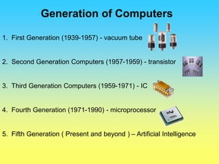 1 Generation Computer Notes Grade 10 1st Term IT Notes | PDF