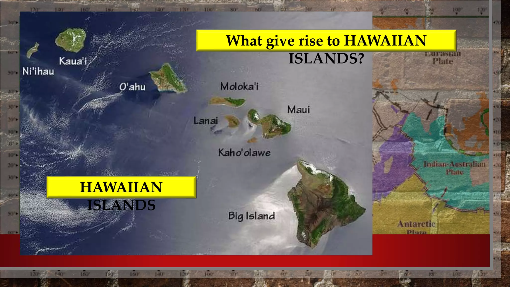 HAWAIIAN
ISLANDS
What give rise to HAWAIIAN
ISLANDS?
 