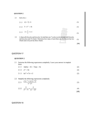QUESTION 17
QUESTION 18
 