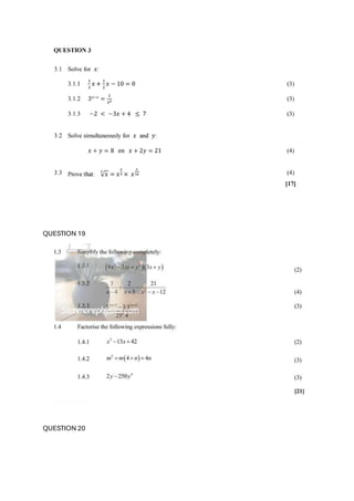 QUESTION 19
QUESTION 20
 