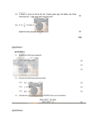 QUESTION 7
QUESTION 8
 