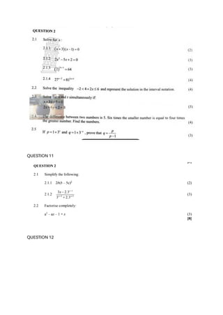 QUESTION 11
QUESTION 12
 