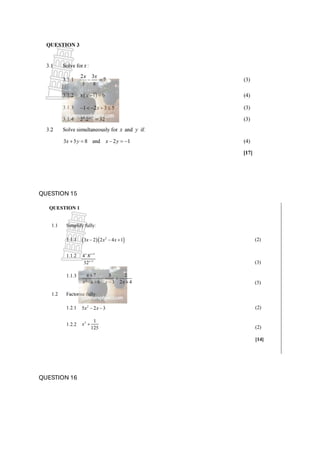 QUESTION 15
QUESTION 16
 