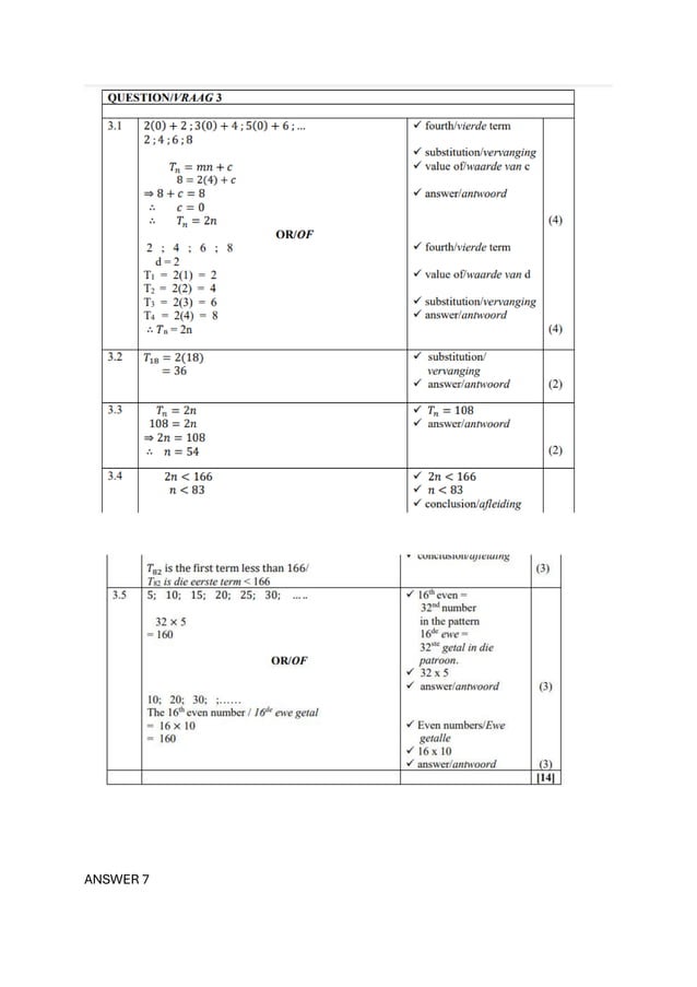 Grade 10 maths number patterns answers pdf