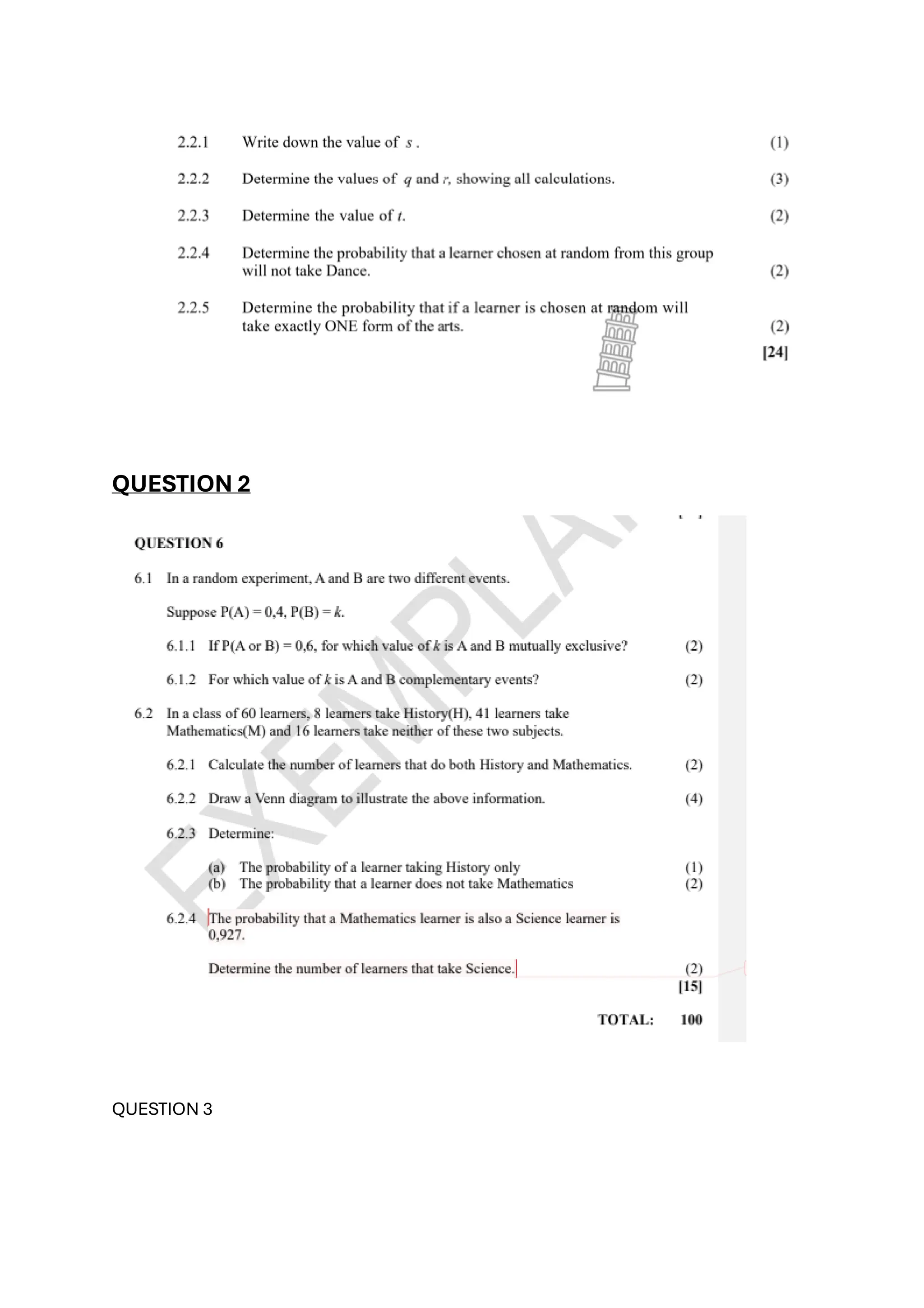 QUESTION 2
QUESTION 3