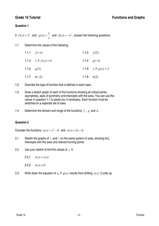 Grade 10 tutorials | PDF