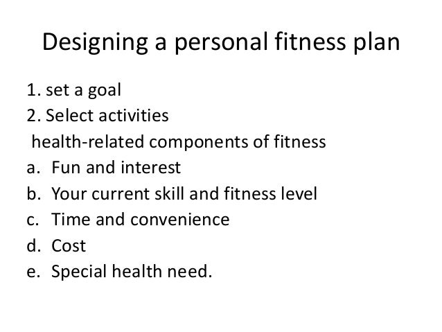 health fitness plan