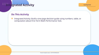 Grade 11 - First Term Math Performance Task | PPTX
