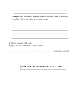 Is 11:15 Rusting Grade 11 rusting and recycling | DOCX