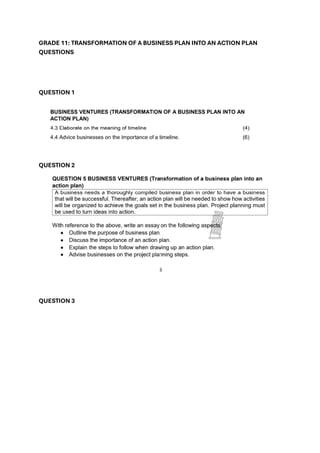 GRADE 11 TRANSFORMATION OF A BUSINESS PLAN INTO AN ACTION PLAN grade-11-transformation-of-a-business-plan-into-an-action-plan