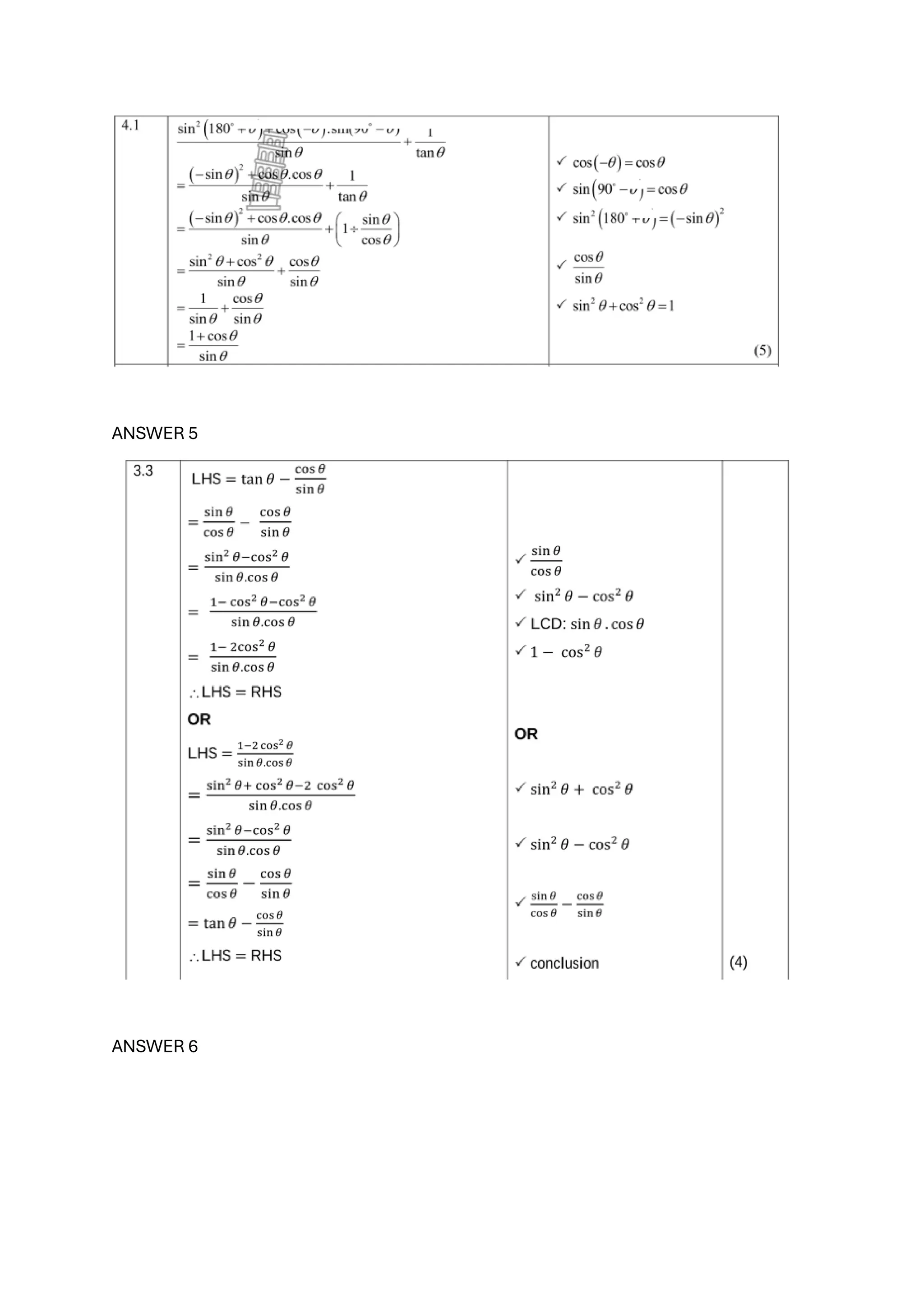 Trigonometry visual data 7