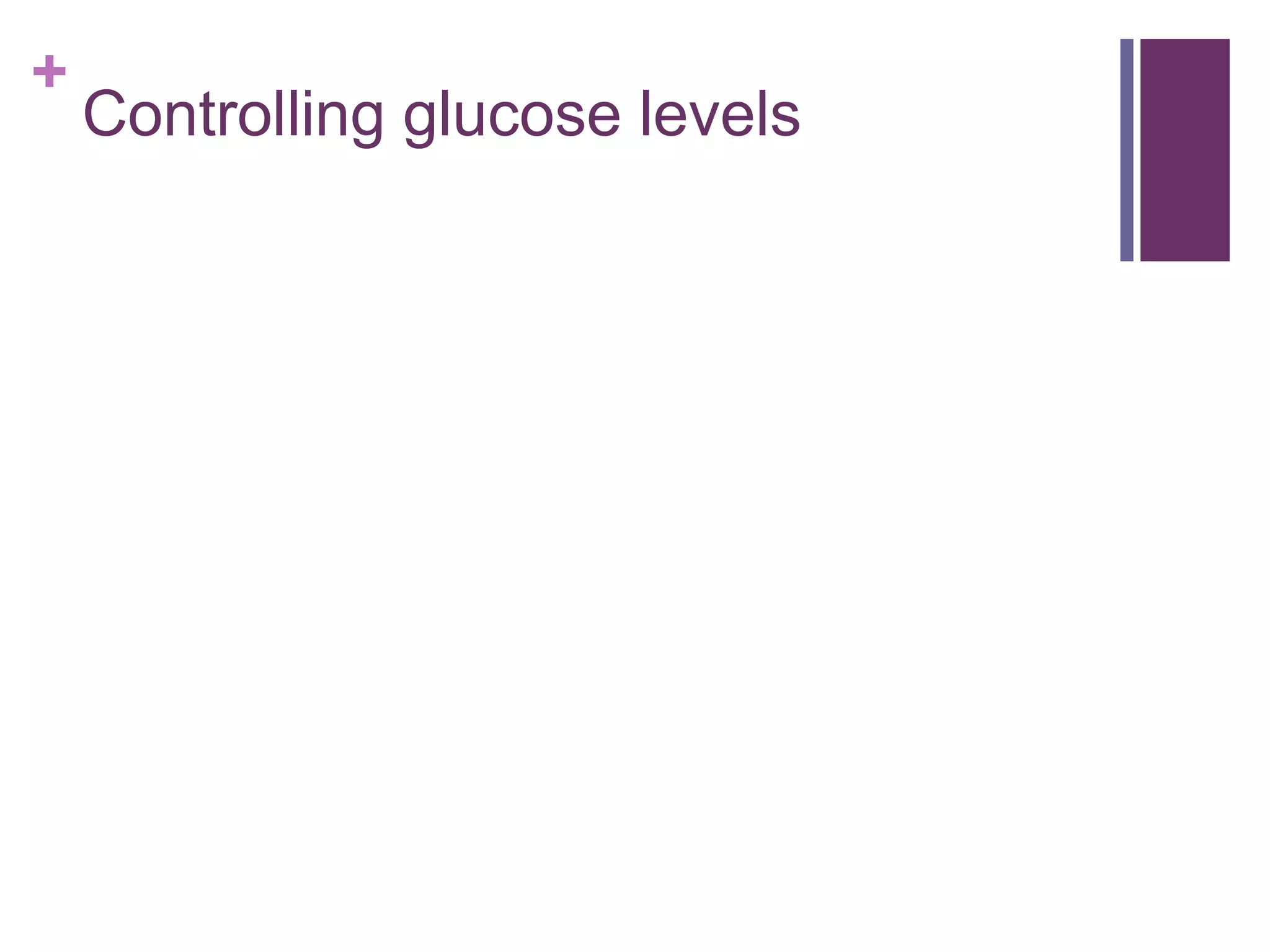 +
Controlling glucose levels
 