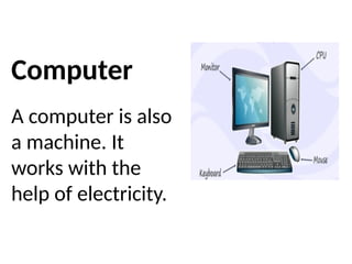 Introduction to Computers for Grade 1 Students: Basics and Uses | PPTX