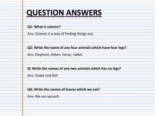 Grade 1 science unit 1 | PPTX