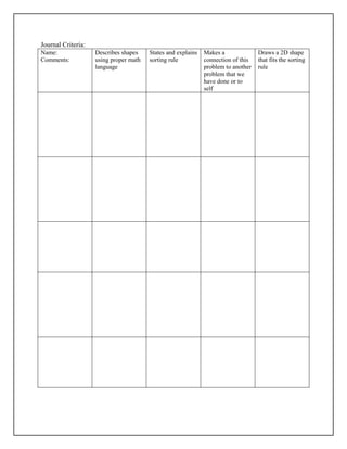 Grade 1 shape and space