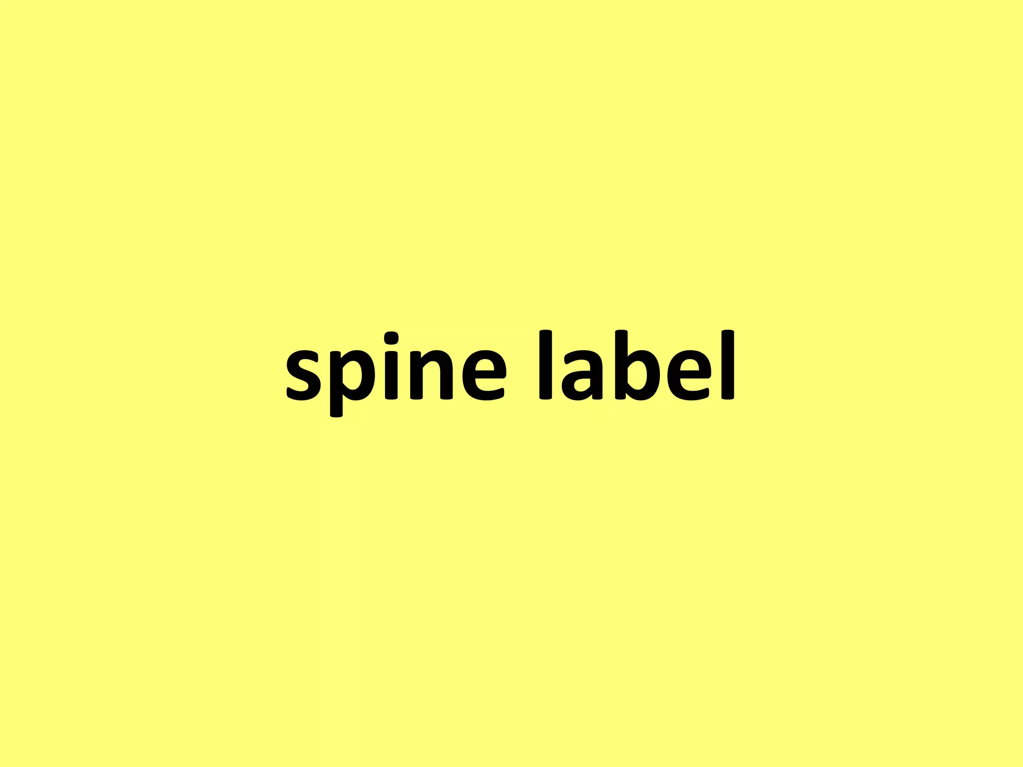 spine label
 