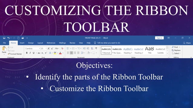 GRADE 2 Customizing the ribbon toolbar (1).pptx | Desktop Publishing ...