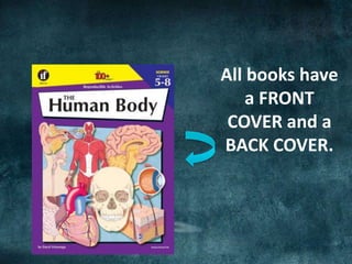 All books have
a FRONT
COVER and a
BACK COVER.
 
