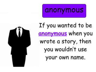 Anonymous Sentence Examples Grade 2 lesson 2 vocabulary power point | PPT