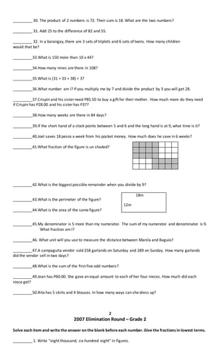 Grade 2 math worksheets philippines