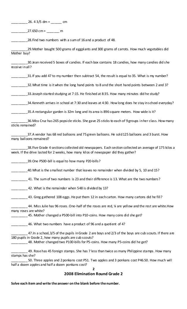 Grade 5 Mtap Math Challenge
