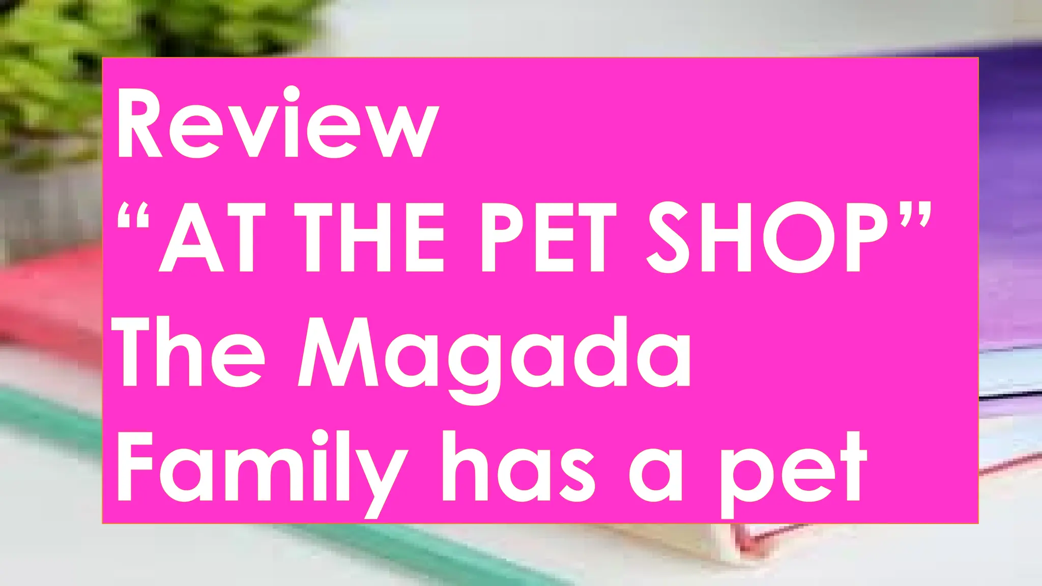 Review
“AT THE PET SHOP”
The Magada
Family has a pet
 