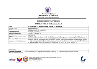 Pagkilala sa Komunidad Noon at Ngayon: Grade 3 Makabansa Lesson Plan | DOCX