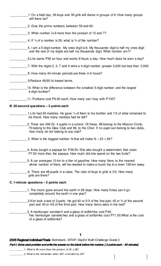 Grade 3 MTAP Reviewer