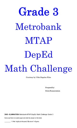 Grade 3 mtap reviewer | PDF