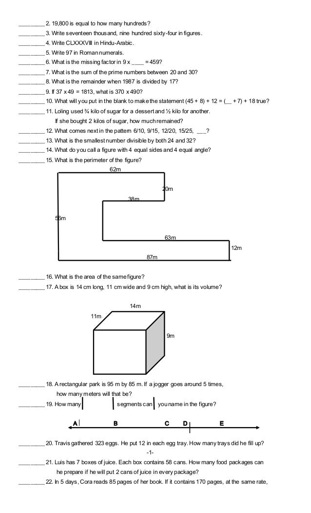 Grade 2 math worksheets deped
