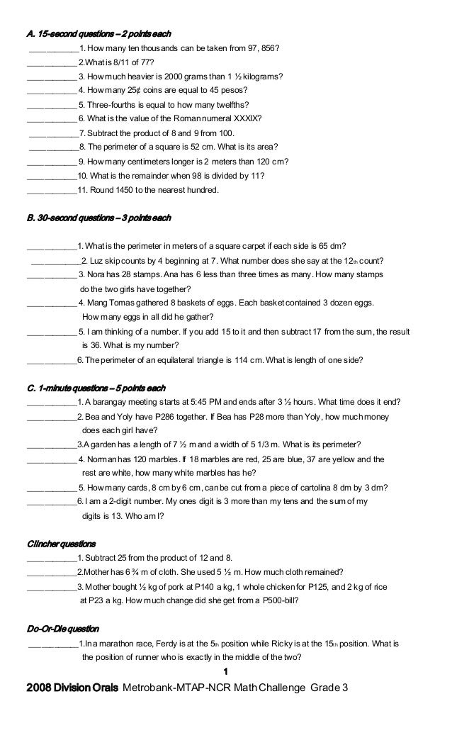 Grade 3 mtap reviewer