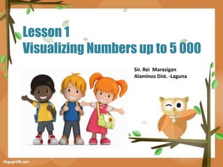 Lesson 1
Visualizing Numbers up to 5 000
Sir. Rei Marasigan
Alaminos Dist. -Laguna
 