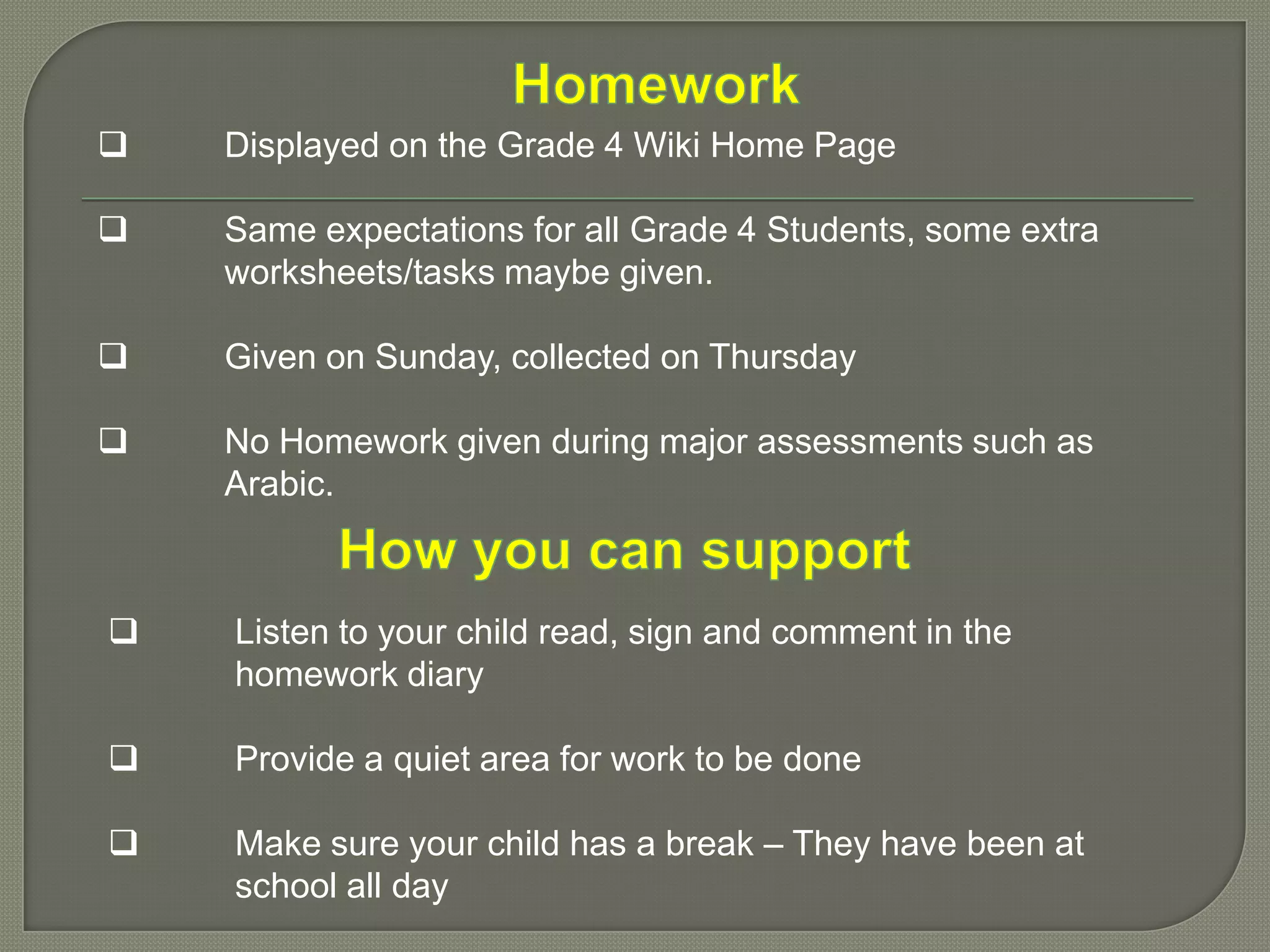  	A variety of hands on materials will be used to assist the children 	in mastering a range of strategies.Literacy 	Reading – Children will be tested using the PM Leveled running 	record kit. This will determine your child’s independent and 	instructional reading age. Guided reading lessons will be taught 	to increase your child’s knowledge and use of reading strategies.