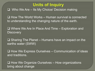  	Children will be assessed using a range of strategies including 	written tests, daily observations and open ended investigations.