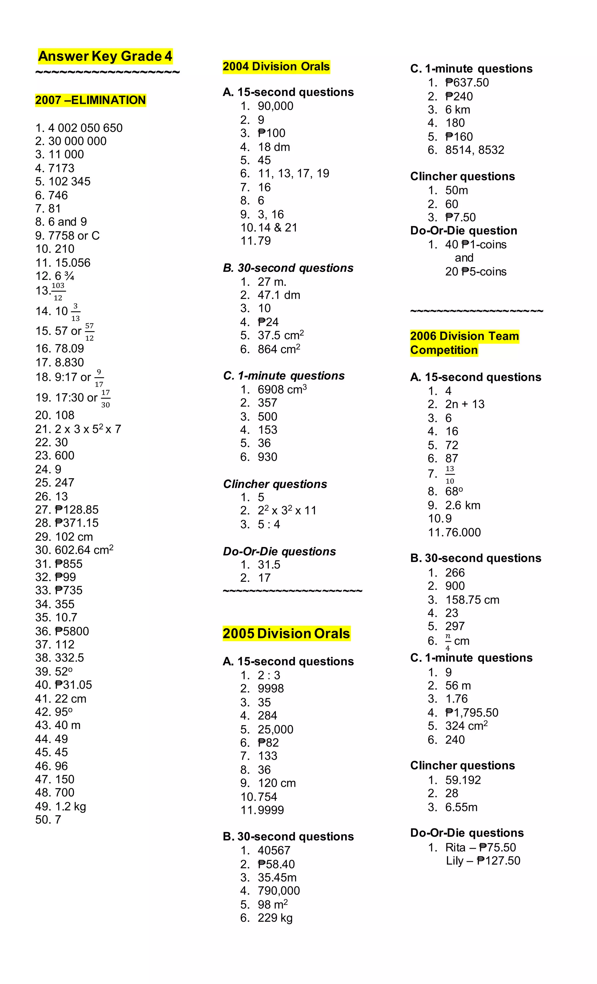 Grade 4 mtap reviewer | DOCX | Stamps and Coins | Collecting