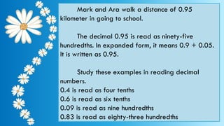 Comprehensive Guide to Reading and Writing Decimal Numbers for Grade 4 ...
