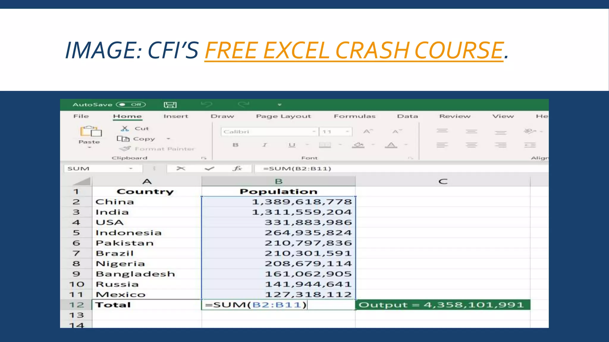 IMAGE: CFI’S FREE EXCEL CRASH COURSE.
 