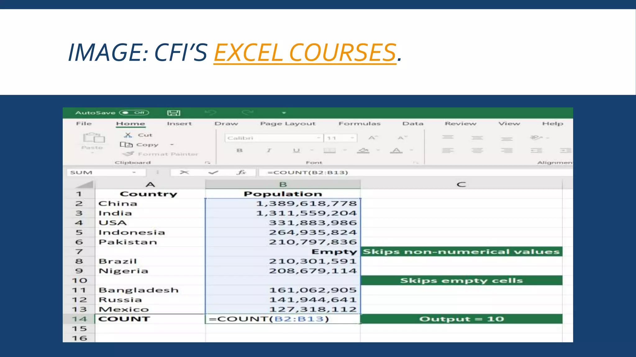 IMAGE: CFI’S EXCEL COURSES.
 