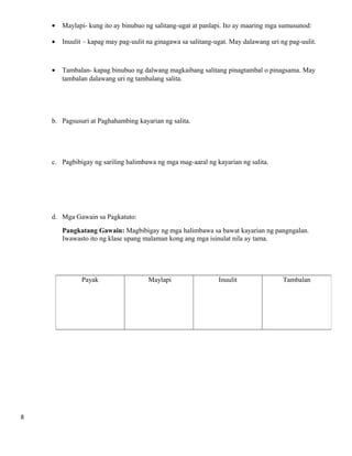 Grade 6 aralin 1 | DOC