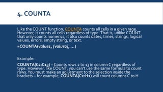 Counta Examples Grade 6 Computer | PPTX