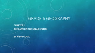 Grade 6 NCERT Geography Chapter 1 presentation | PPT