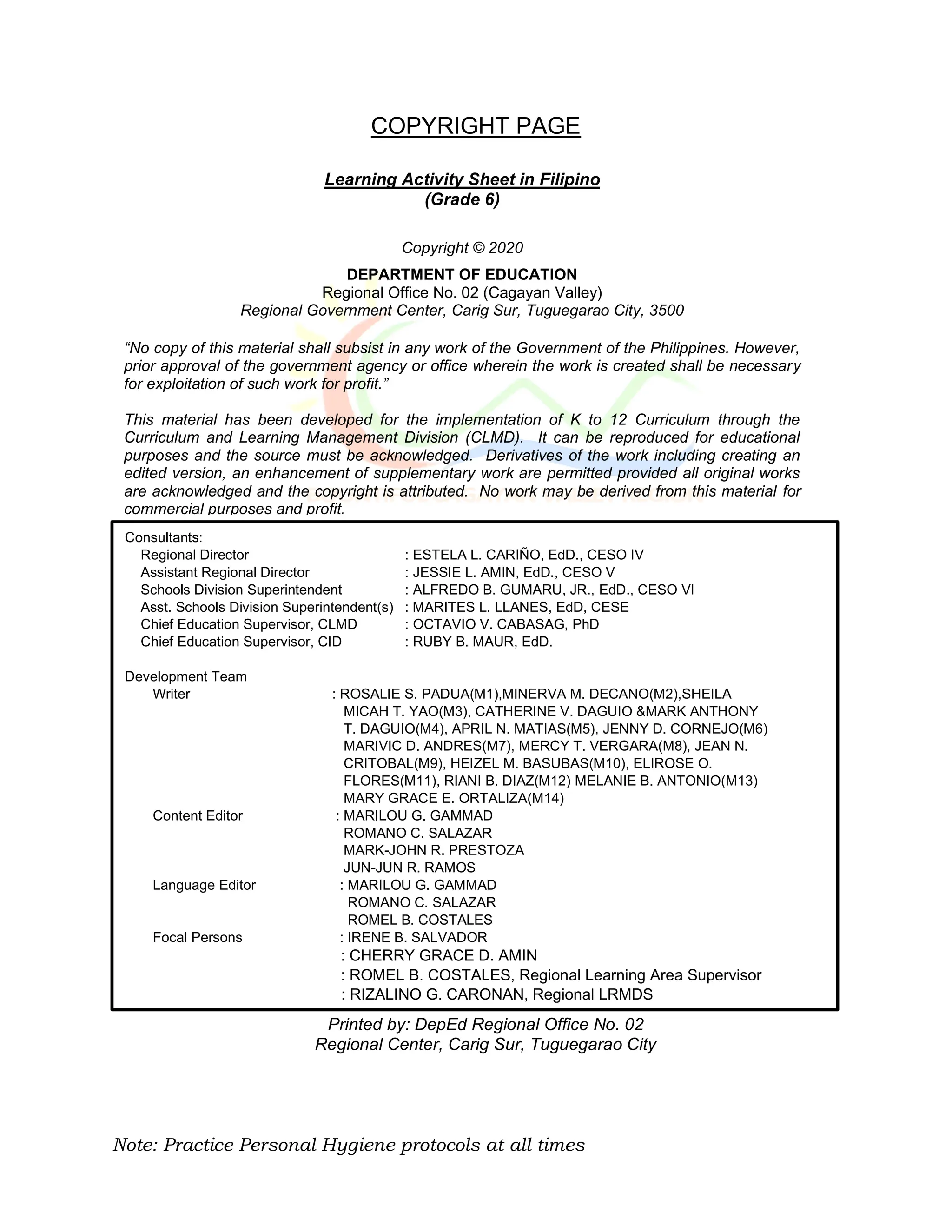 Grade 6 Q2 Filipino LAS.pdf S. Y. 2024- 2025 | PDF