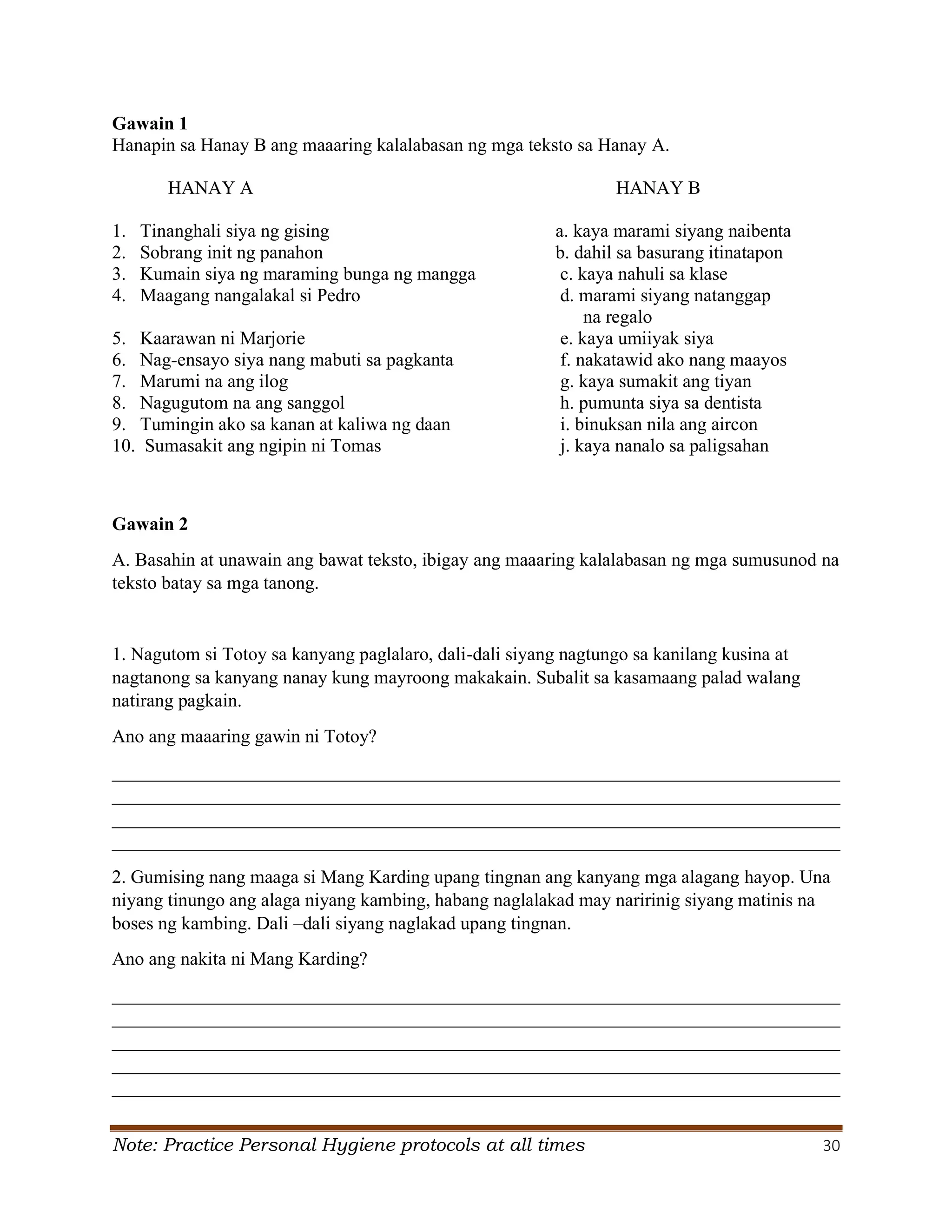 Grade 6 Q2 Filipino LAS.pdf S. Y. 2024- 2025 | PDF