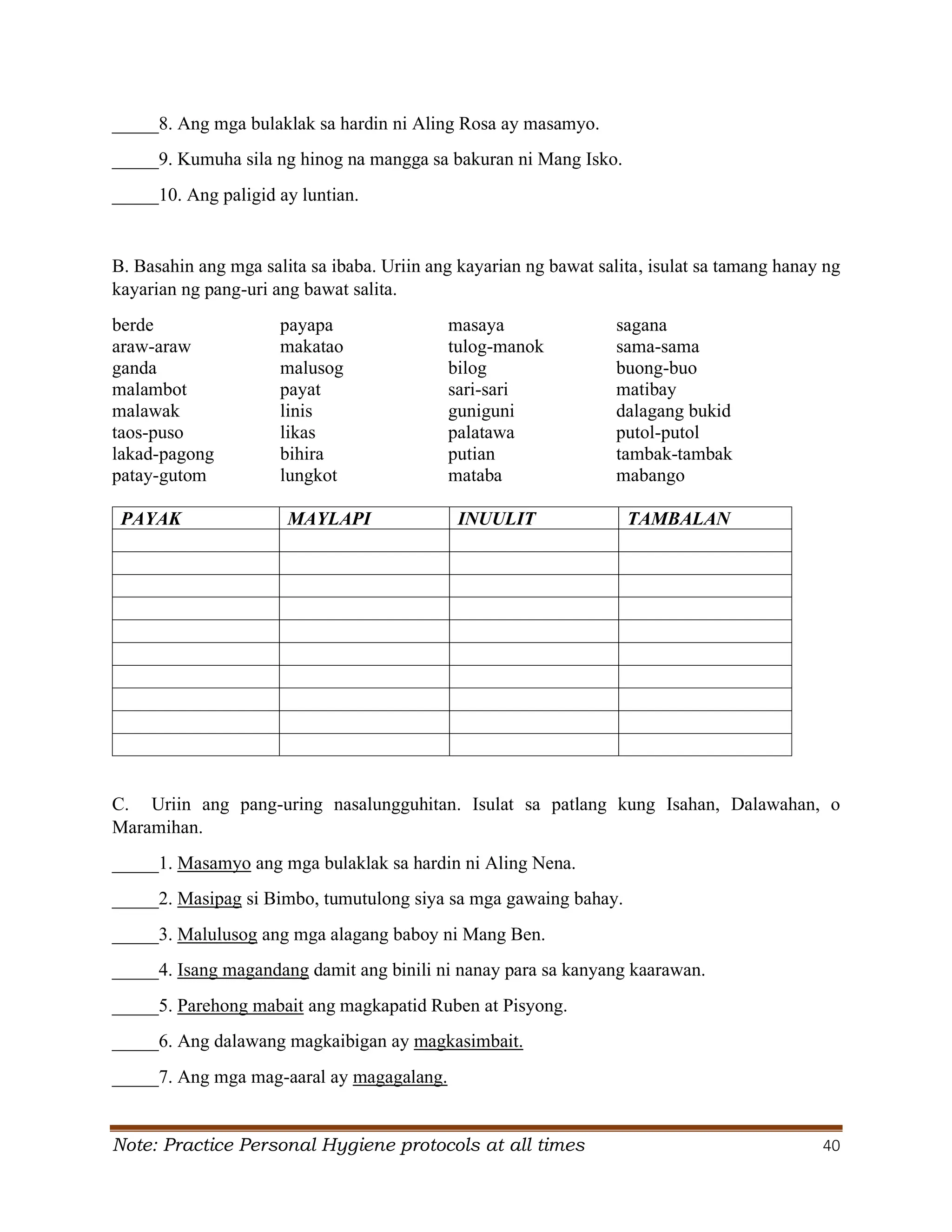Grade 6 Q2 Filipino LAS.pdf S. Y. 2024- 2025 | PDF