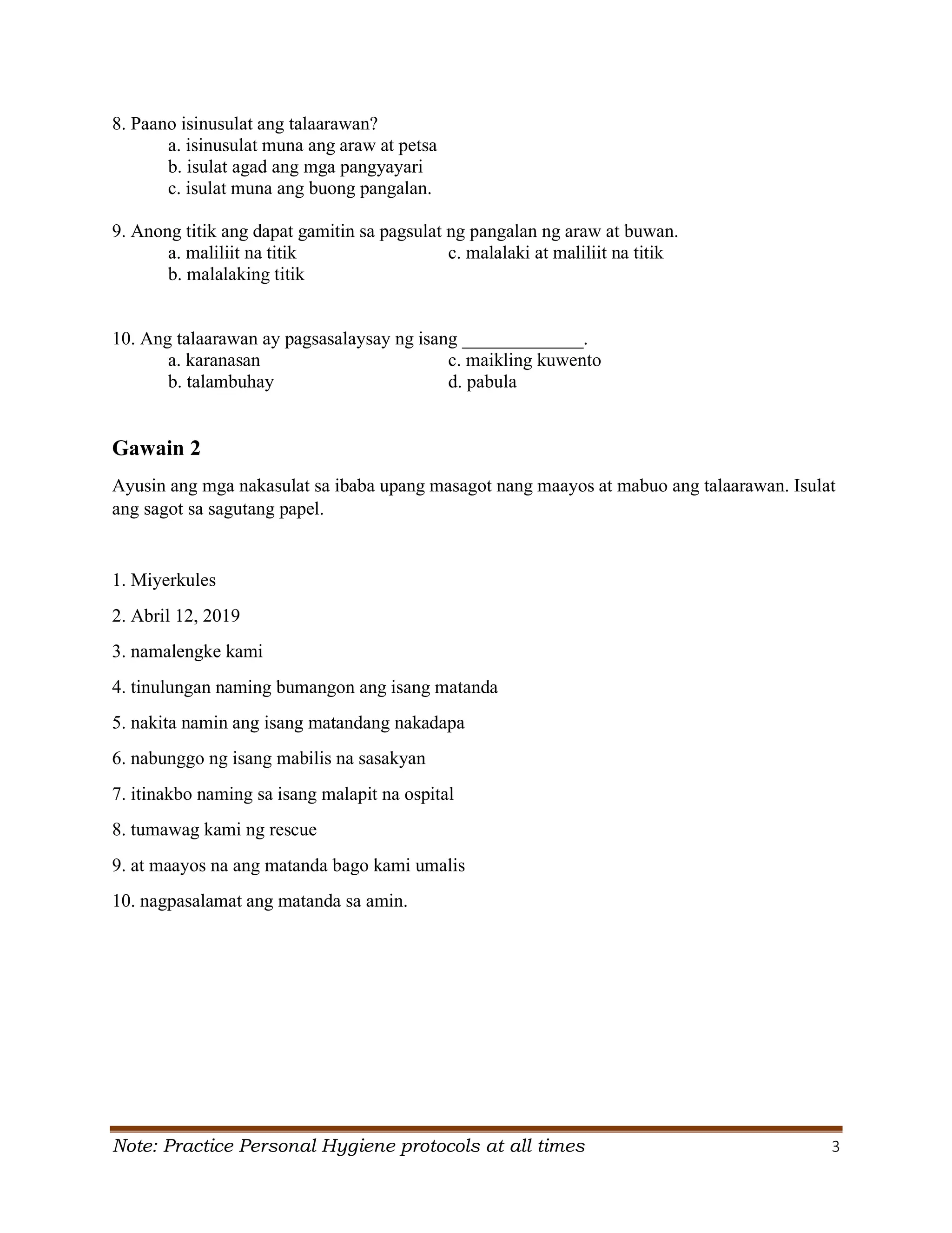 Grade 6 Q2 Filipino LAS.pdf S. Y. 2024- 2025 | PDF